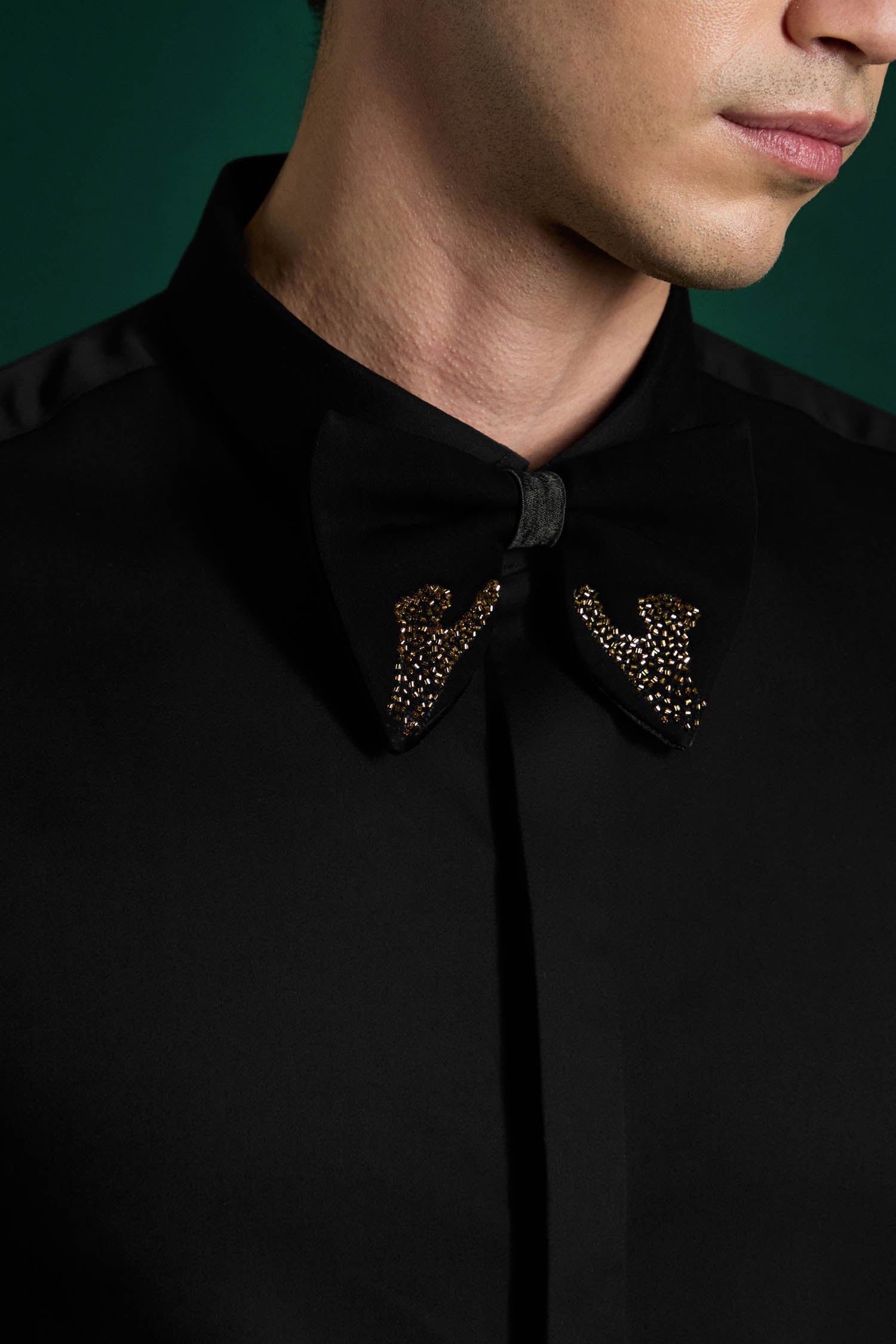Panther Pounce - Hand Embroidered Designer Bow-Tie
