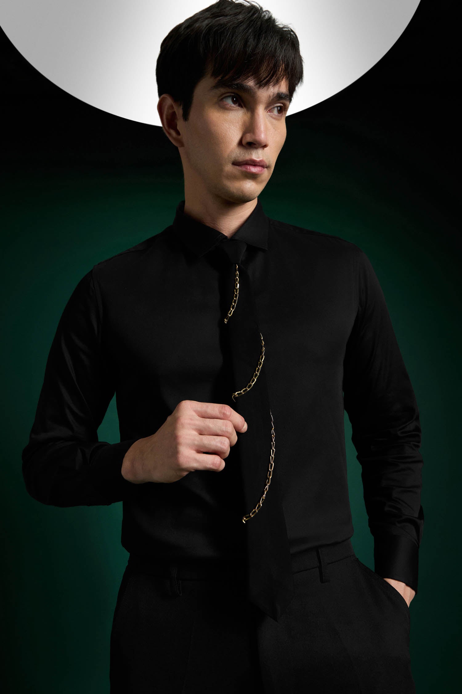 Metal Chain- Hand Embroidered Designer Tie