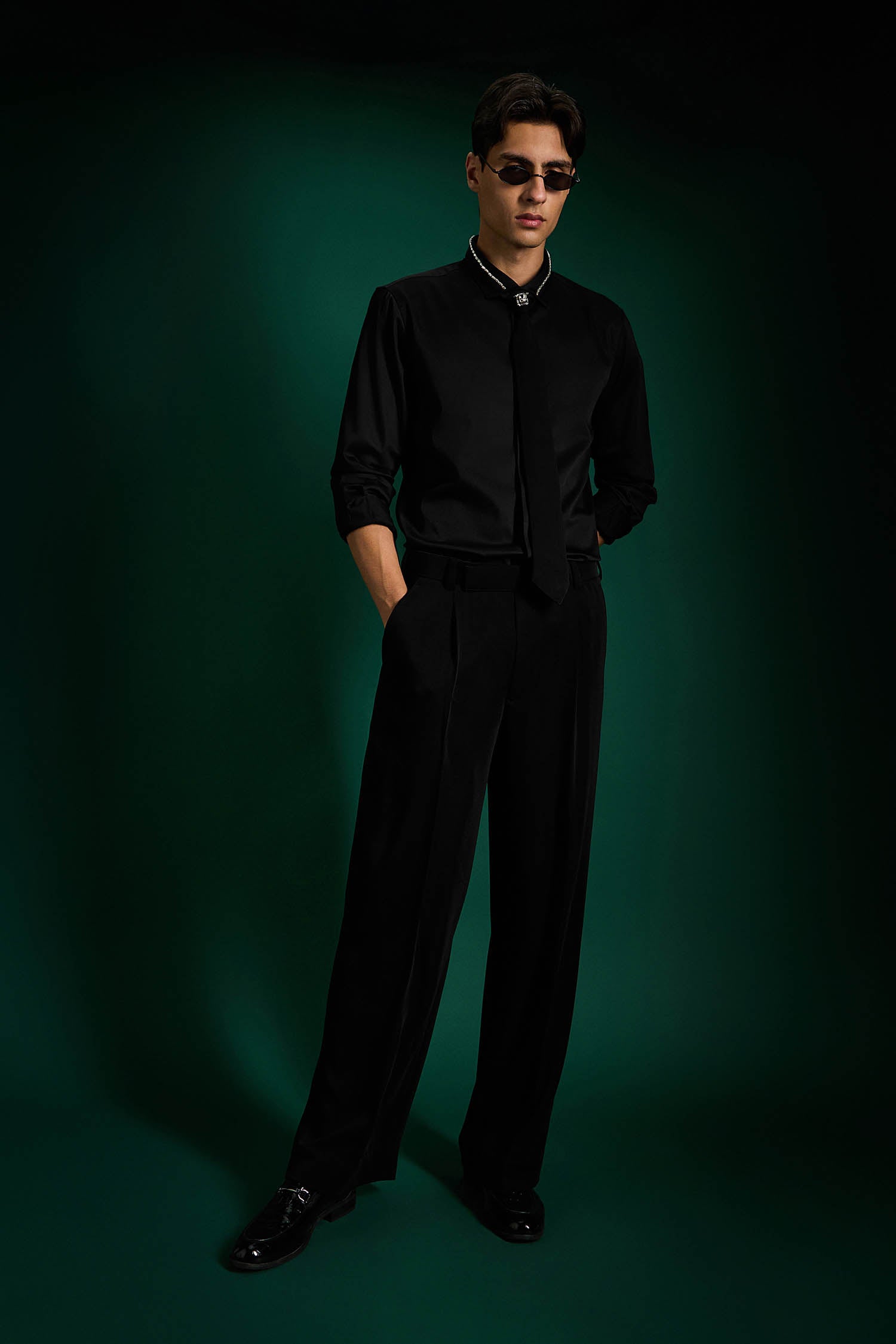 Crystal - Hand Embroidered Designer Tie With Shirt