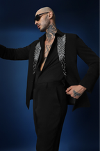 Avian Hand Embroidered Tuxedo - Black