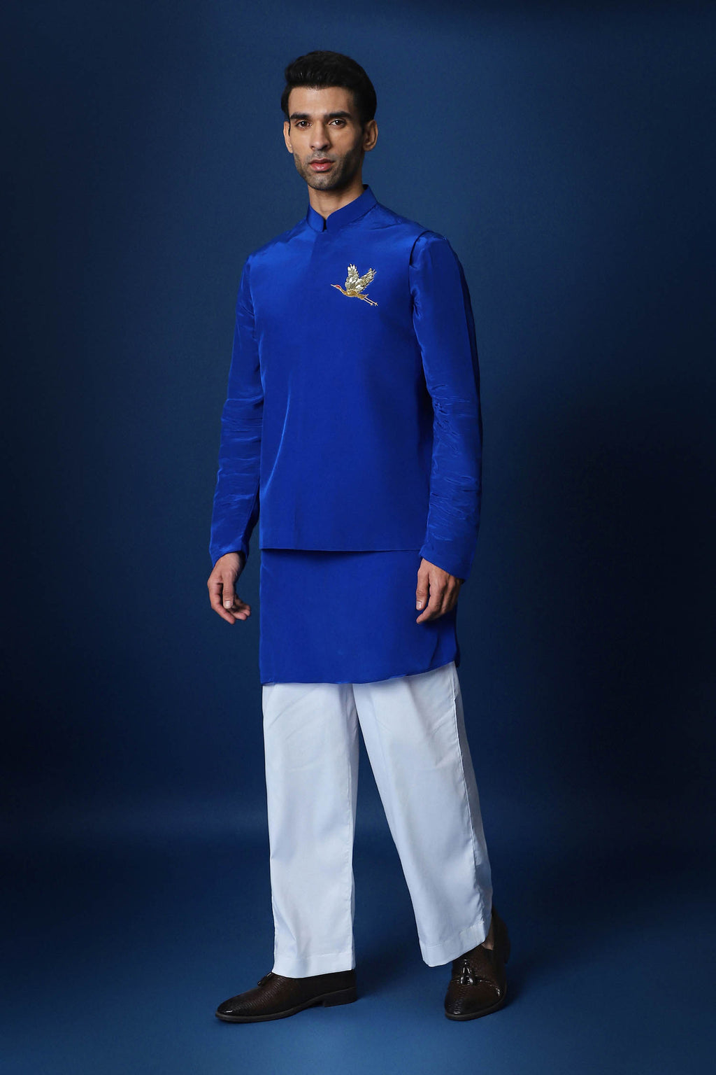 Egret Bundi Kurta - Royal Blue