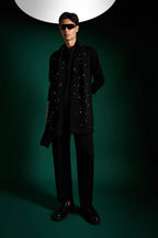 Flecked Hand Embroidered Designer Shawl Set With Kurta And Pant