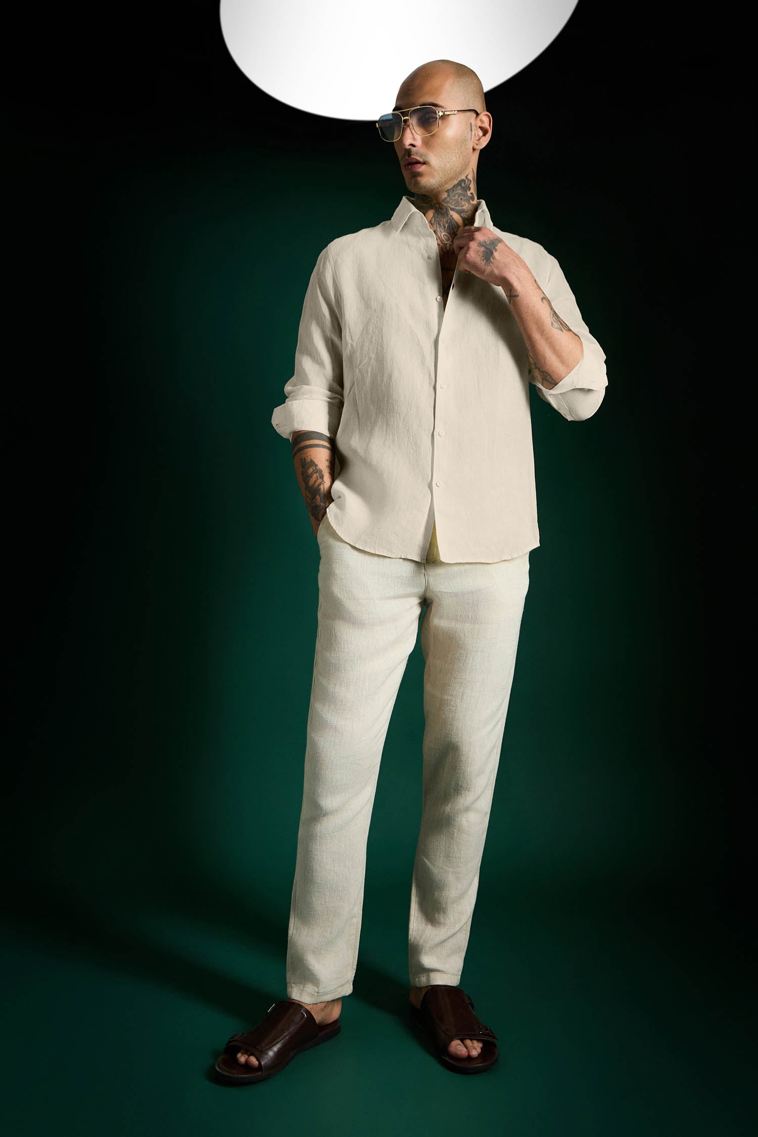 Heart Irish Linen Shirt - Ivory