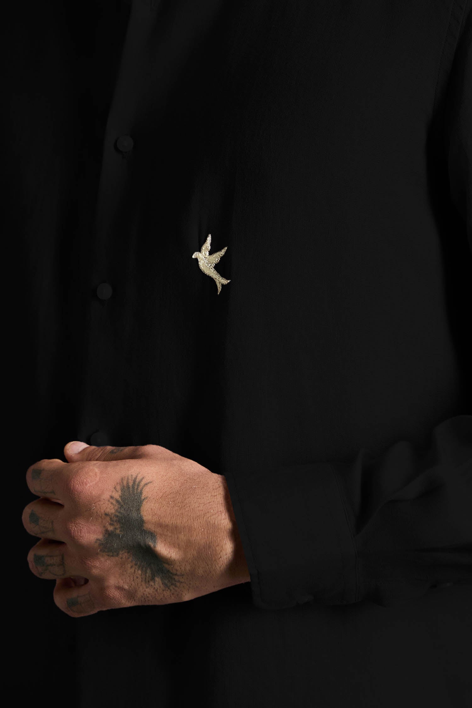 Bird Irish Linen Shirt - Black