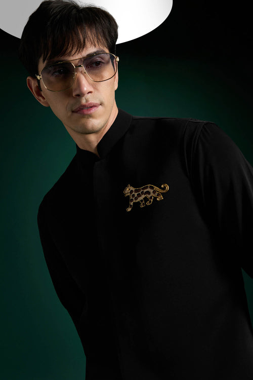 Hunter(Leopard) - Hand Embroidered Designer Bundi Set