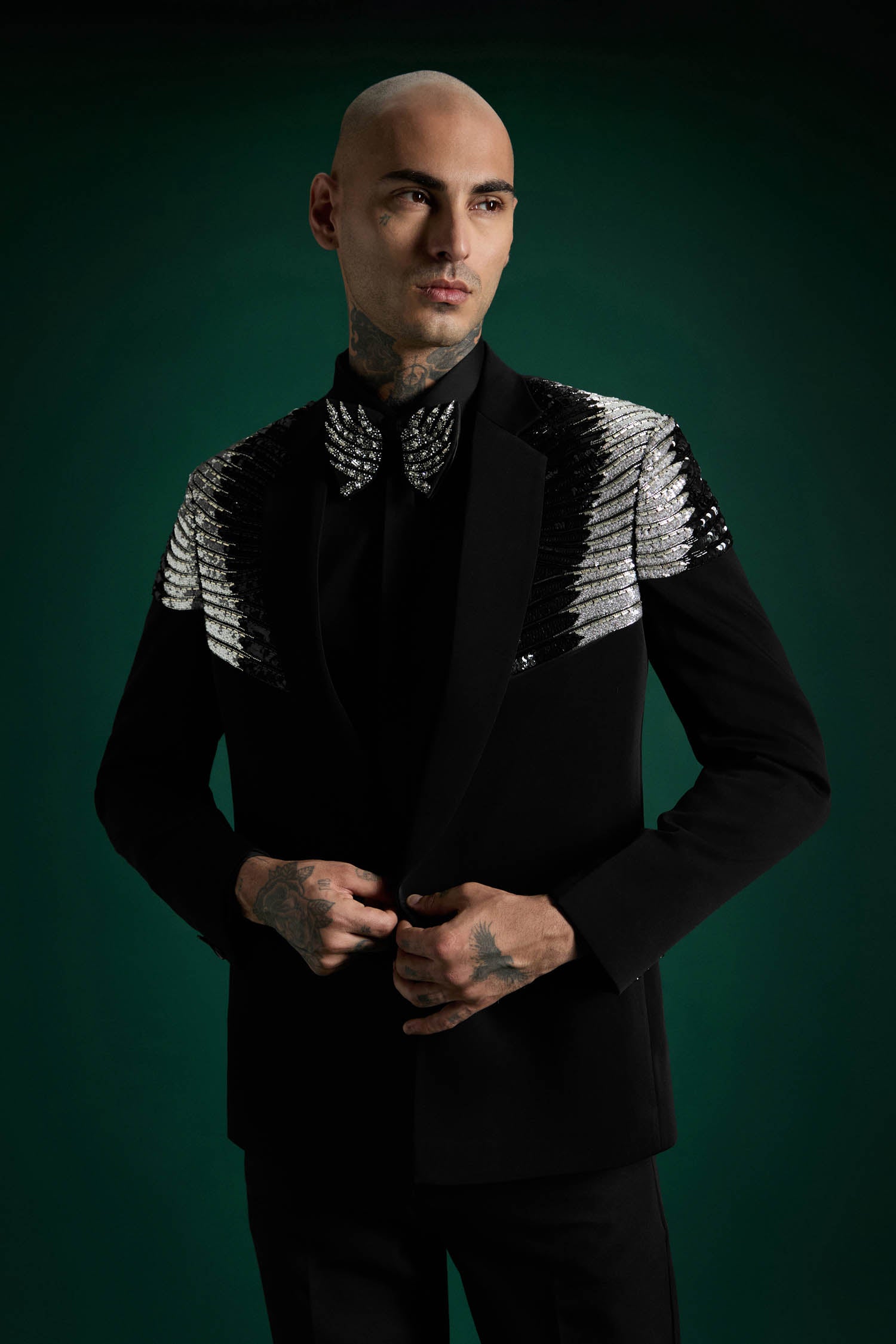 Silver Gild - Hand Embroidered Designer Tuxedo