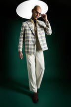 The Boardroom Plaid Blazer Ivory