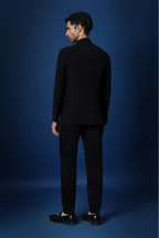 Yanai (Elephant) Hand Embroidered Bandhgala - Black