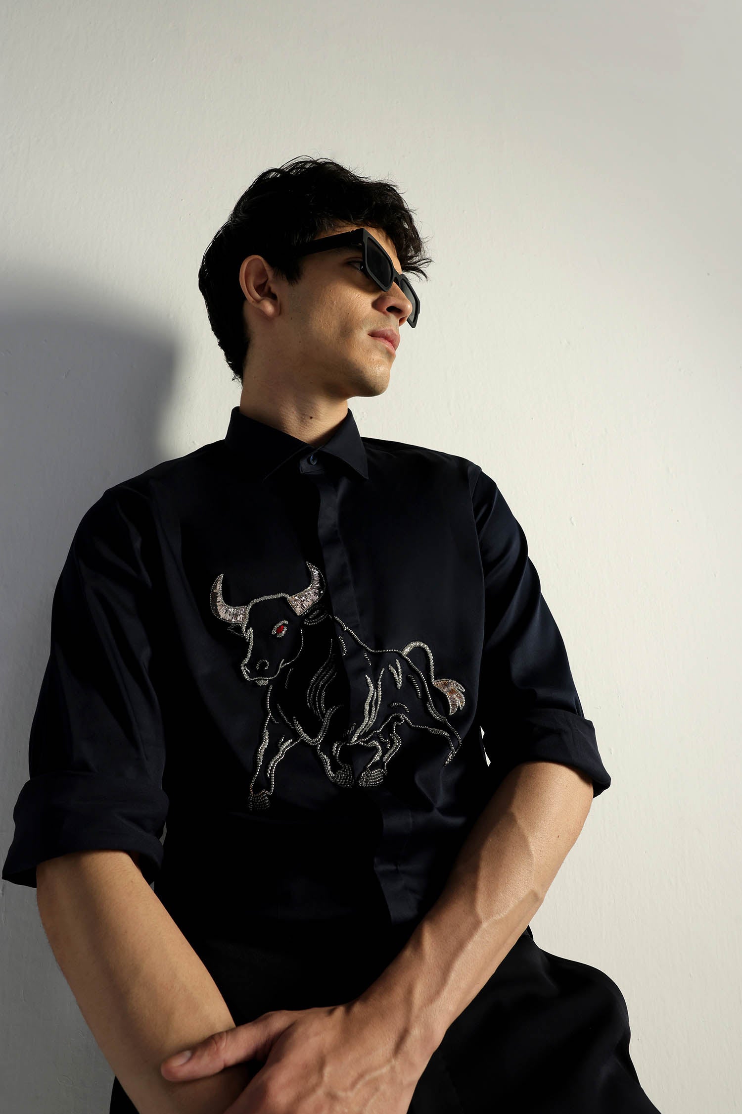 Gini(Bull) - Hand Embroidered Designer Shirt