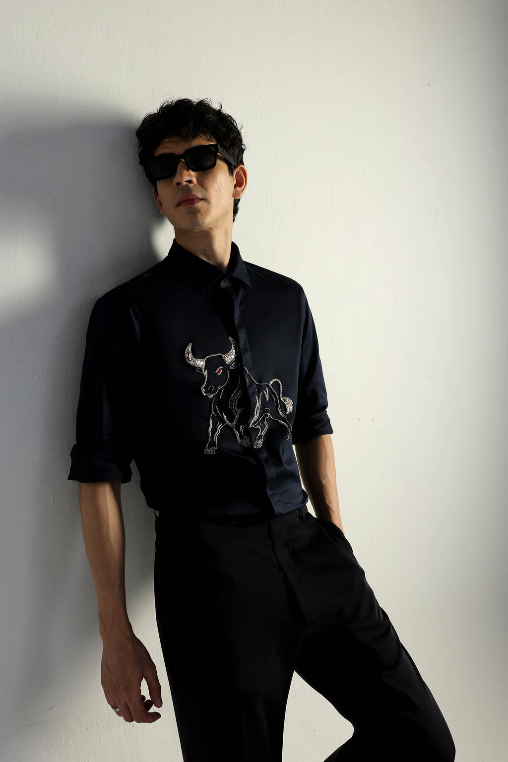 Gini(Bull) - Hand Embroidered Designer Shirt