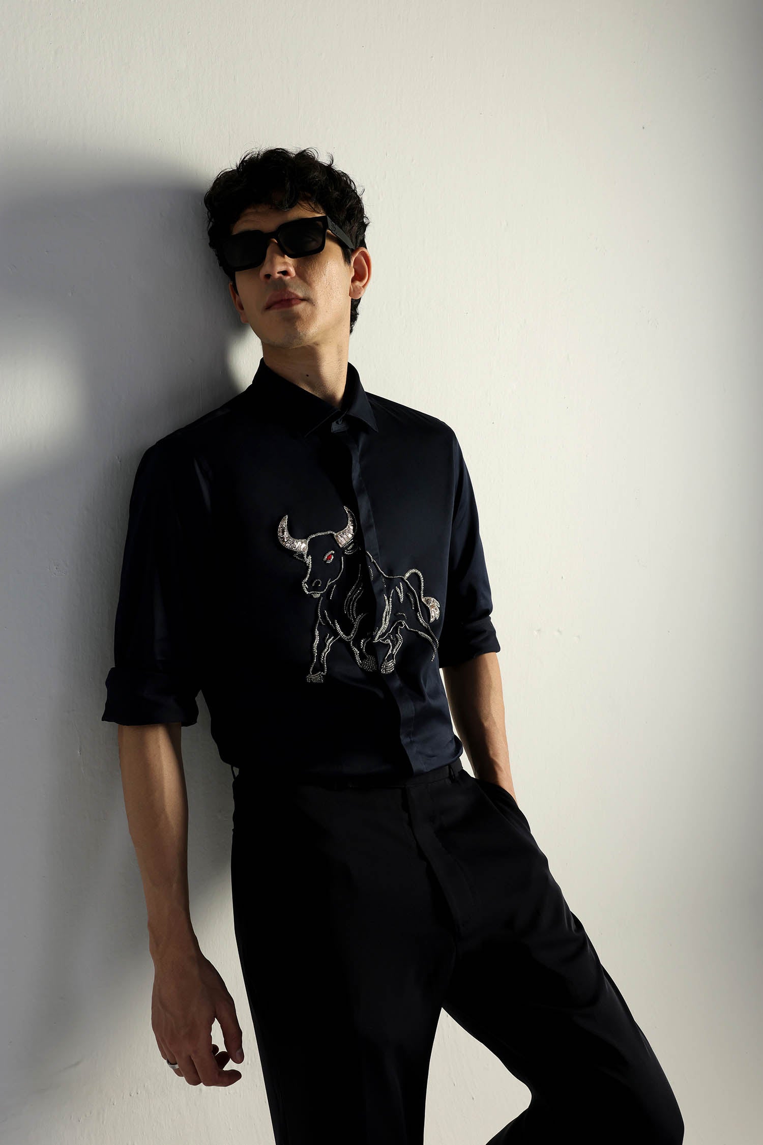 Gini(Bull) - Hand Embroidered Designer Shirt