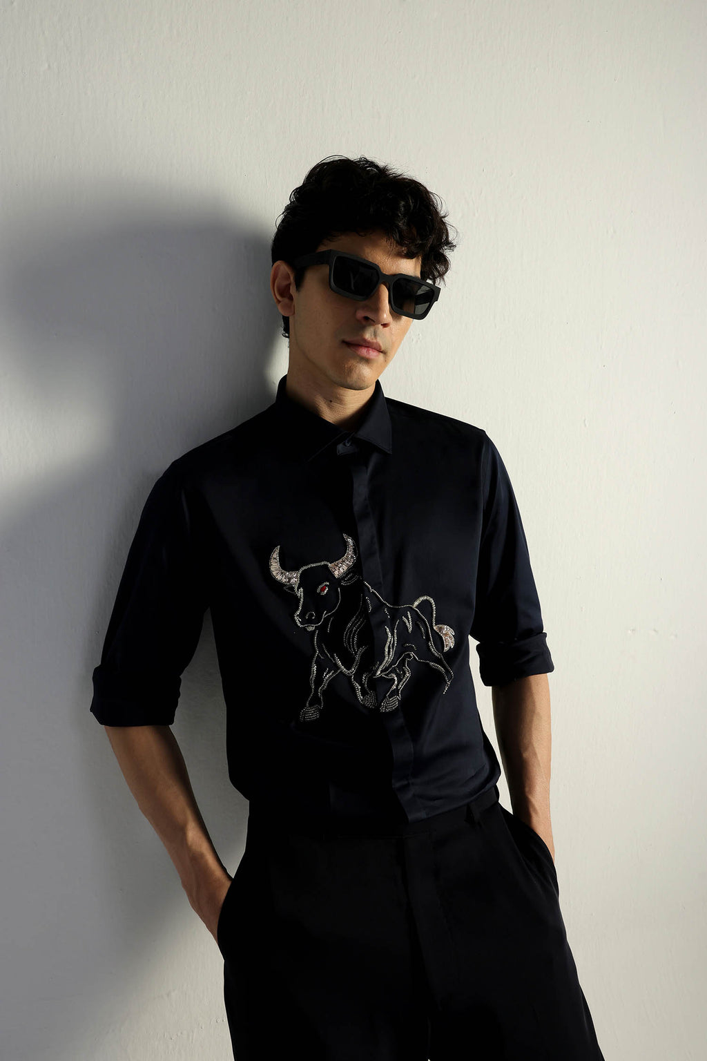 Gini(Bull) - Hand Embroidered Designer Shirt