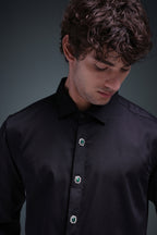 Regal(Green Rhinestone) - Hand Embroidered Designer Shirt