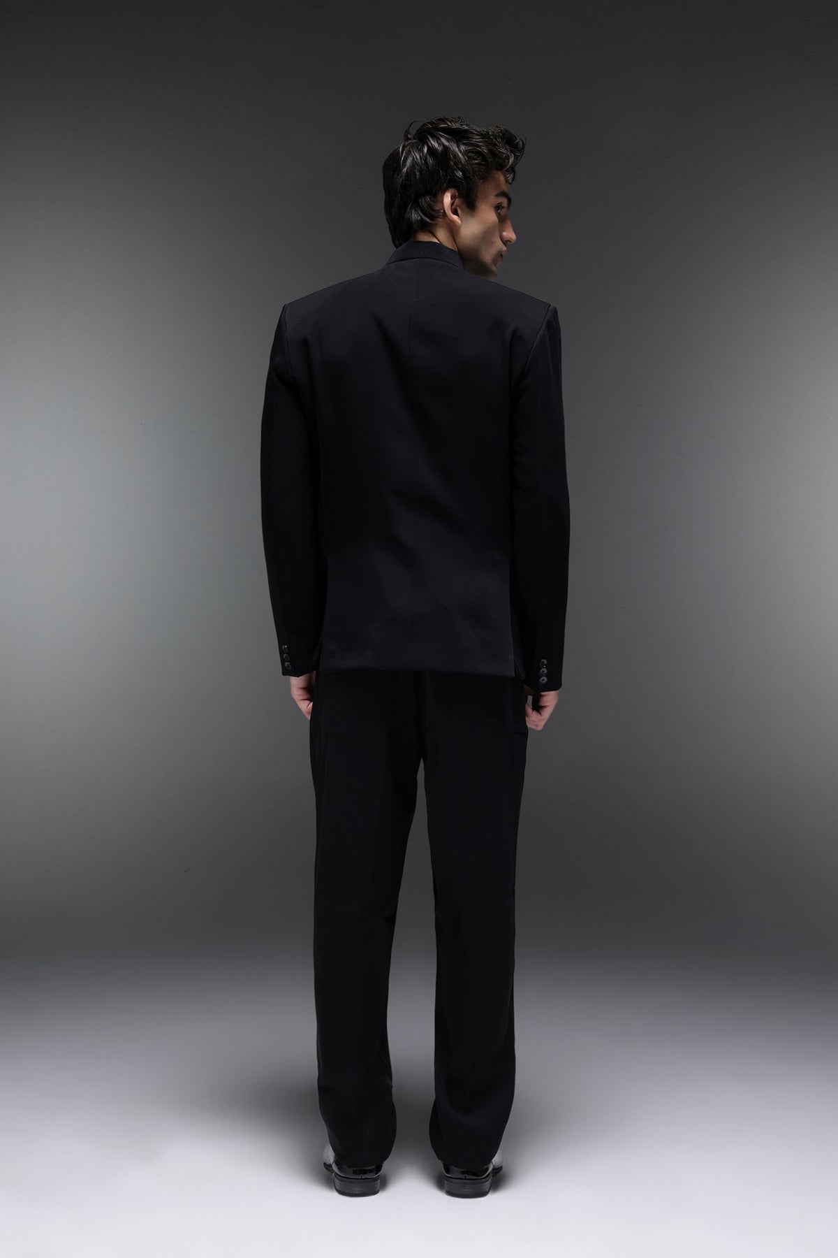 Tusk(Elephant) - Hand Embroidered Bandhgala - Black