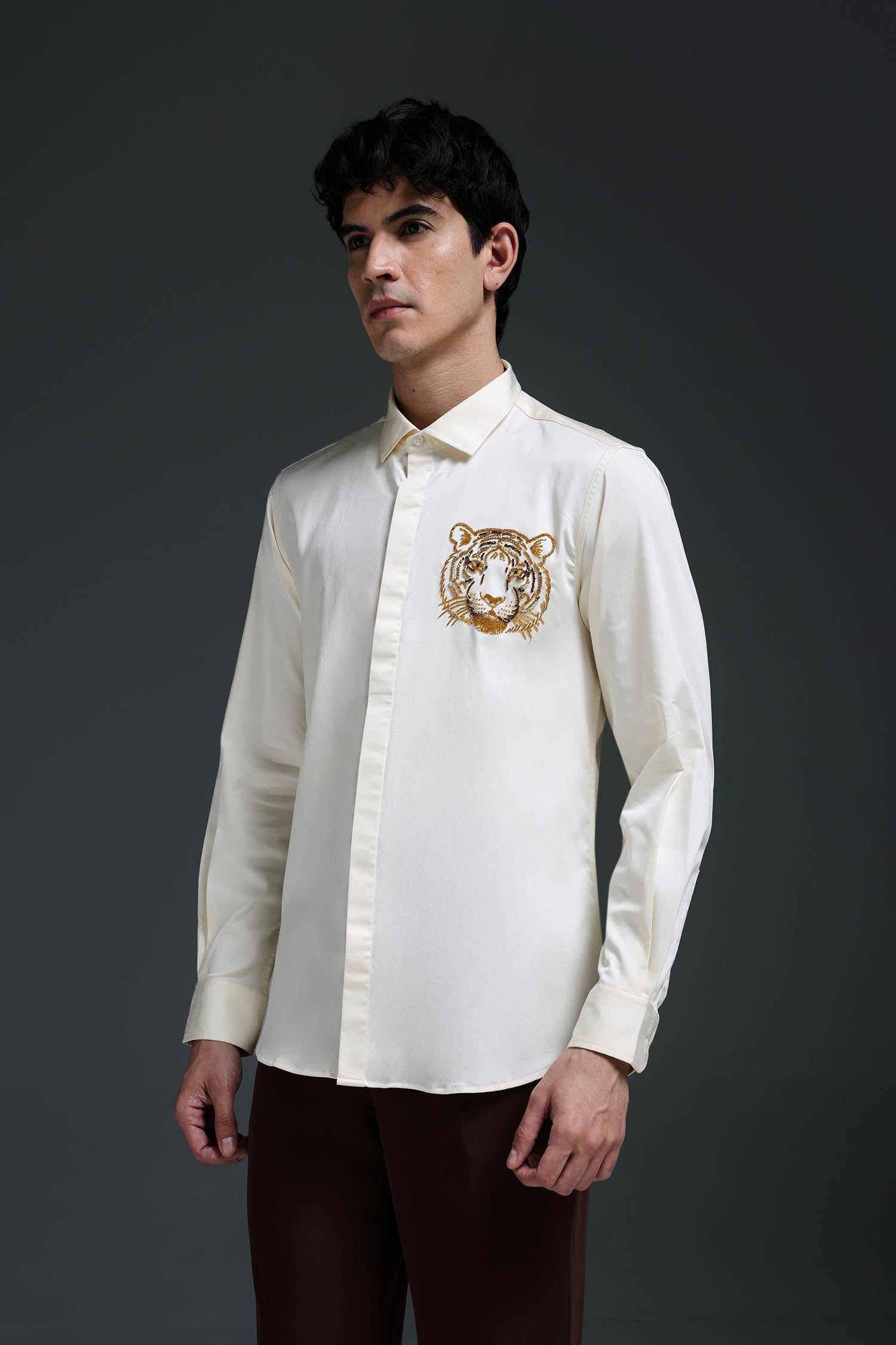 Predator(Tiger) - Hand Embroidered Designer Shirt