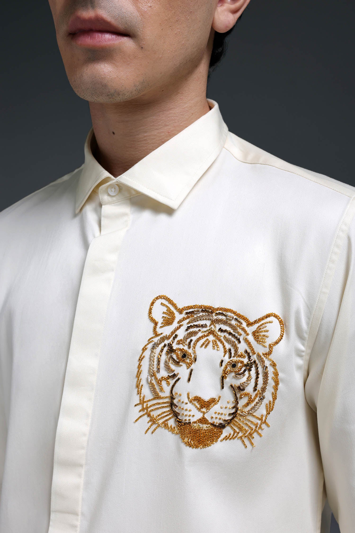 Predator(Tiger) - Hand Embroidered Designer Shirt