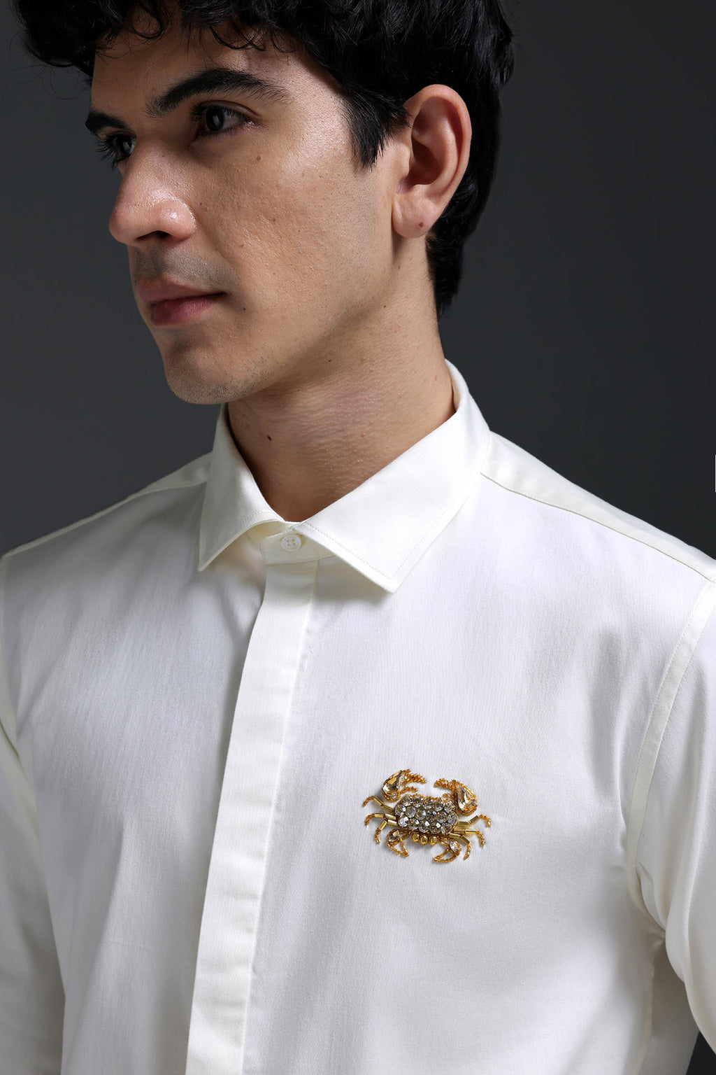 Crab - Hand Embroidered Designer Shirt