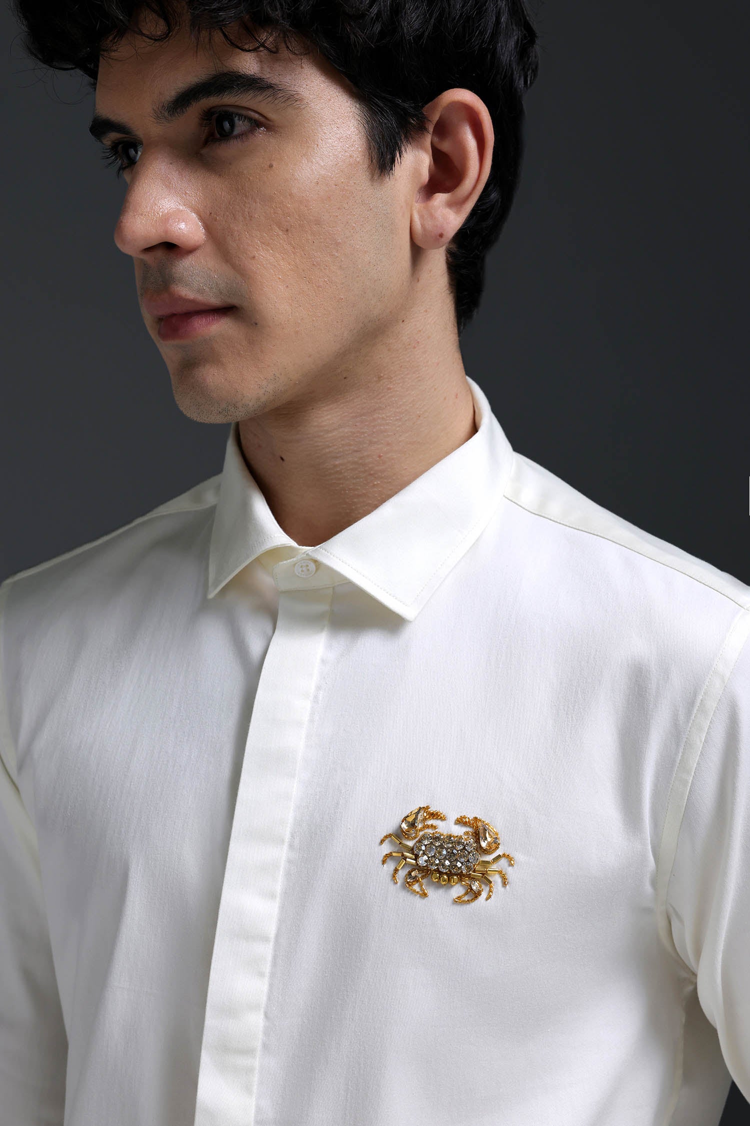 Crab - Hand Embroidered Designer Shirt