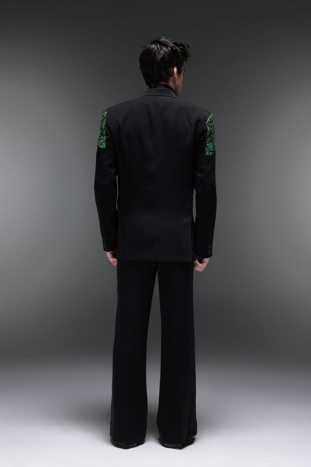 Peridot - Hand Embroidered Designer Tuxedo - Black