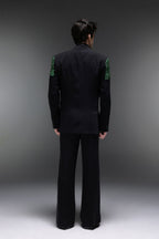 Peridot - Hand Embroidered Designer Tuxedo - Black