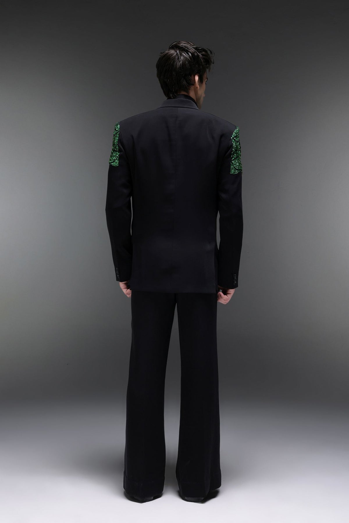 Peridot - Hand Embroidered Designer Tuxedo - Black