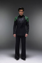 Peridot - Hand Embroidered Designer Tuxedo - Black