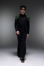 Peridot - Hand Embroidered Designer Tuxedo - Black