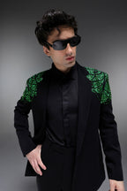 Peridot - Hand Embroidered Designer Tuxedo - Black
