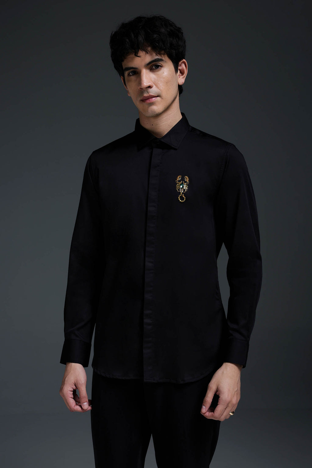 Kurlio(Scorpion) - Hand Embroidered Designer Shirt