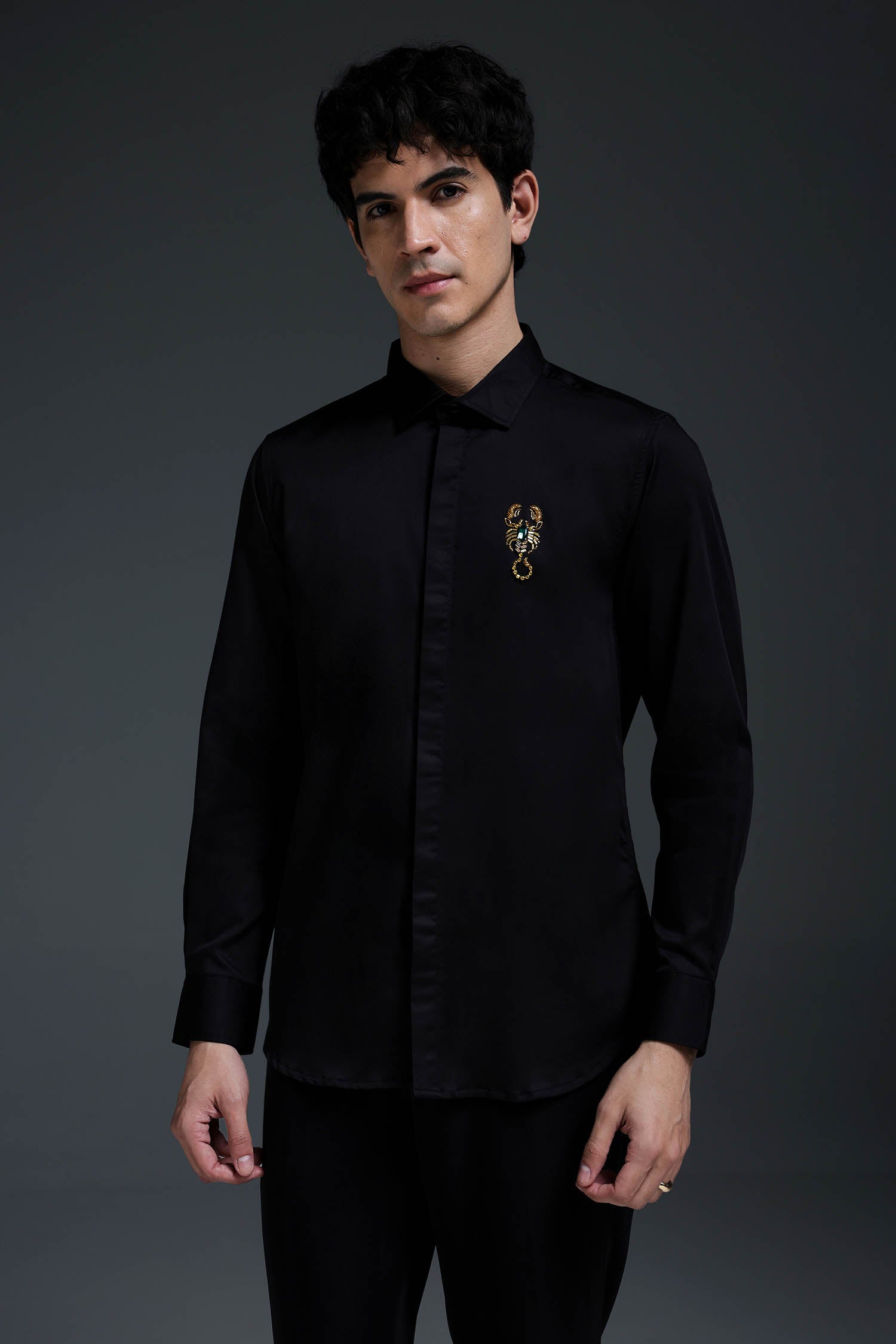 Kurlio(Scorpion) - Hand Embroidered Designer Shirt