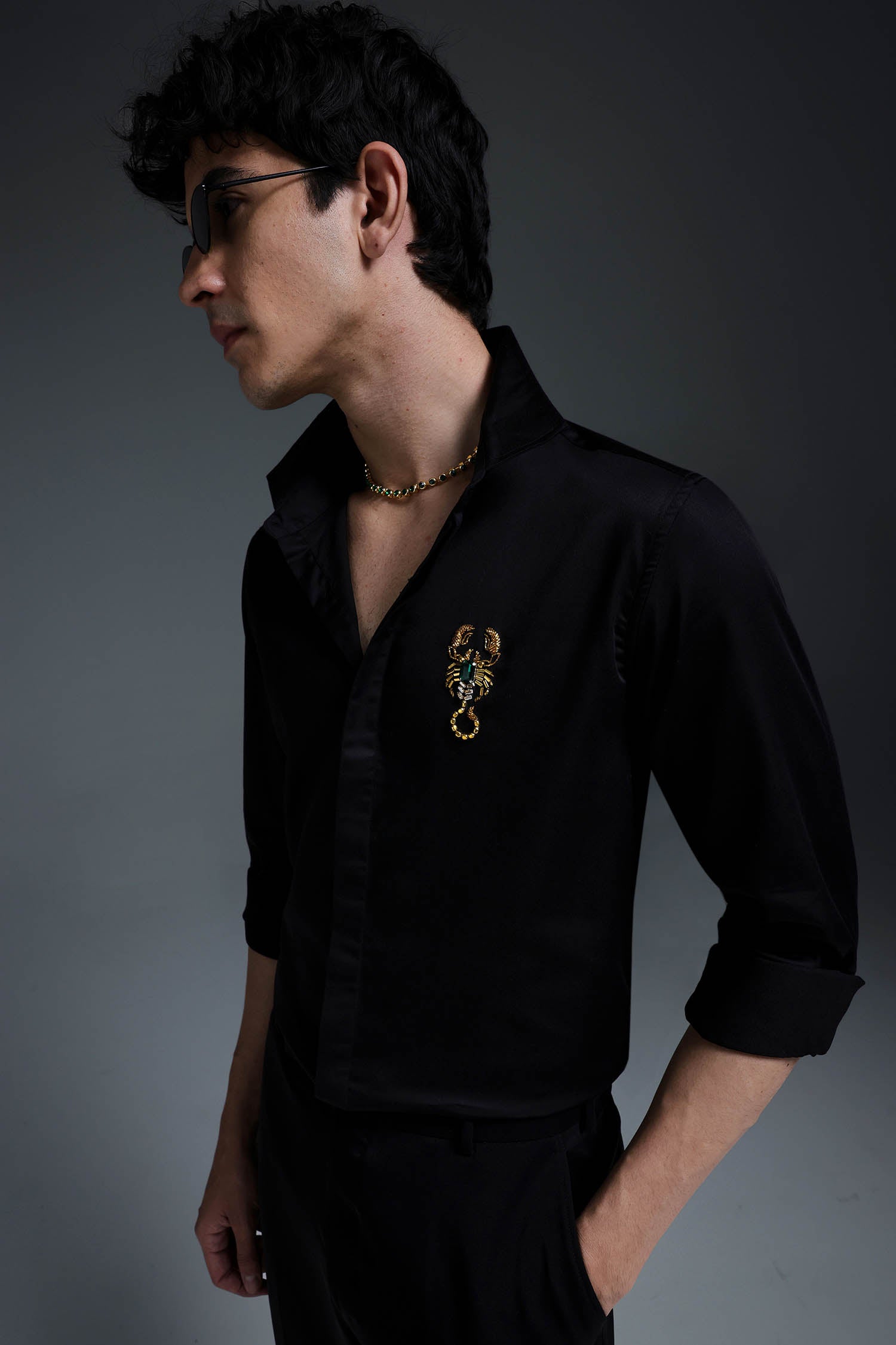 Kurlio(Scorpion) - Hand Embroidered Designer Shirt