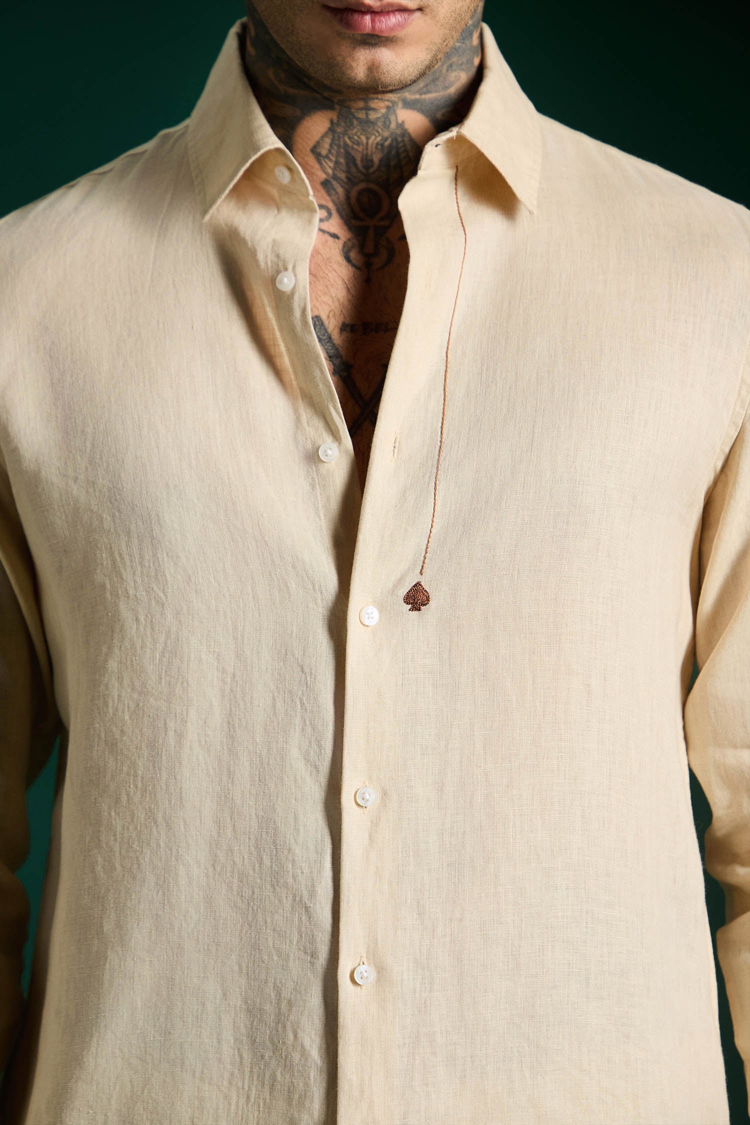 Spade irish Linen Shirt - Beige