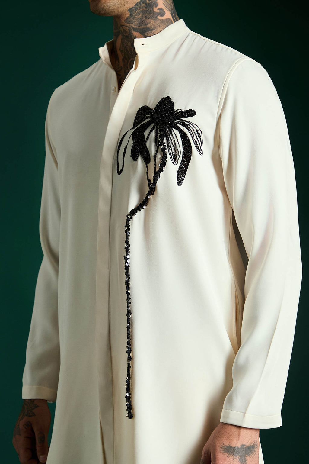 Lei Hand Embroidered Designer Kurta Set - Ivory