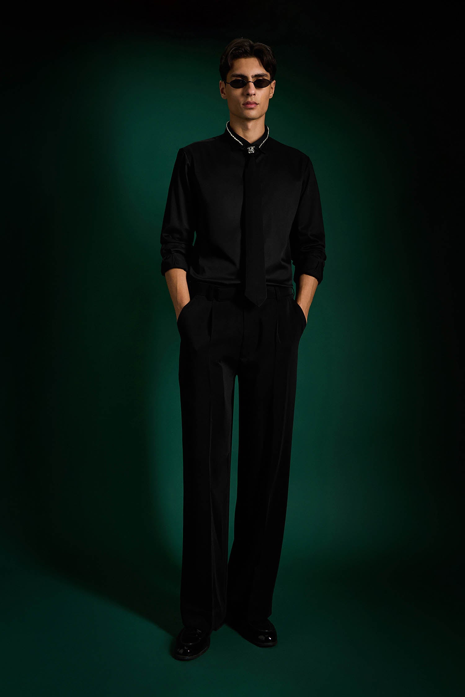 Crystal - Hand Embroidered Designer Tie With Shirt