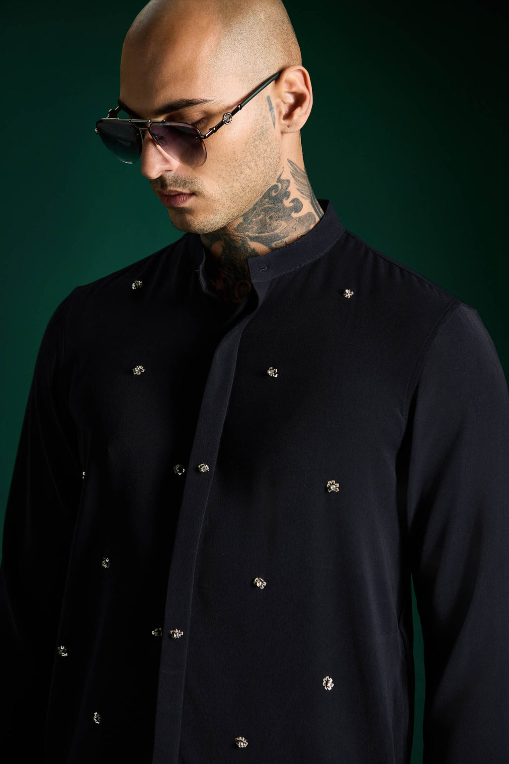 Timber Hand Embroidered Designer Kurta Set - Navy