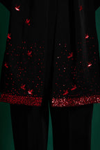 Speckled Birds Hand Embroidered Designer Shawl Set With Kurta And Pant