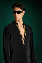 Echo Beads Hand Embroidered Designer Kurta - Black