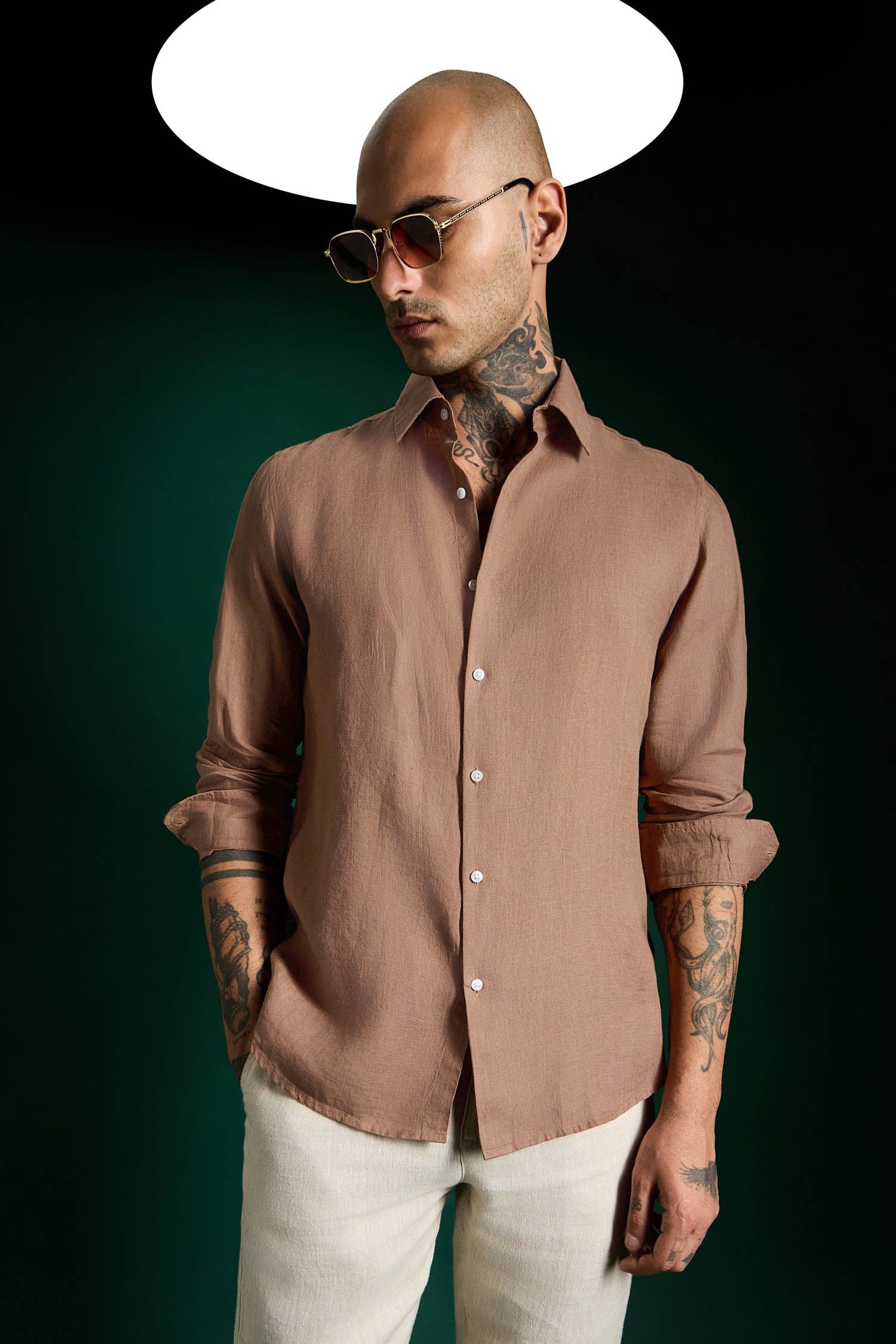 Irish Linen Shirt - Mocha Brown