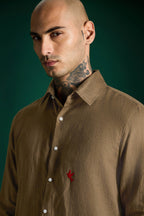 Bird Irish Linen Shirt - Cocoa Brown