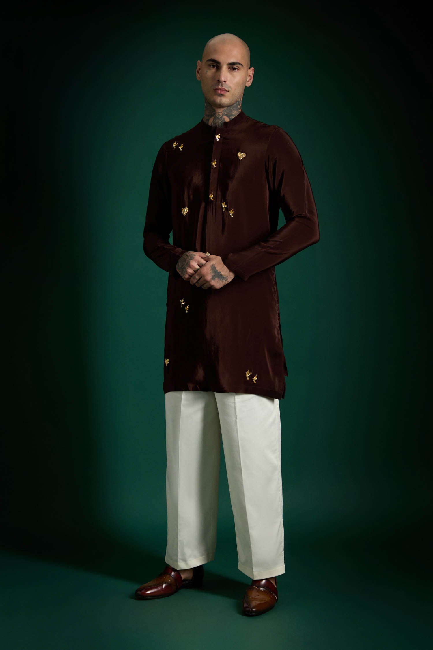 Soul Hand Embroidered Designer Kurta - Brown