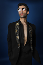 Nova Hand Embroidered Tuxedo - Black