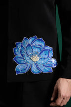 Aquatic Bloom - Hand Embroidered Designer Bundi