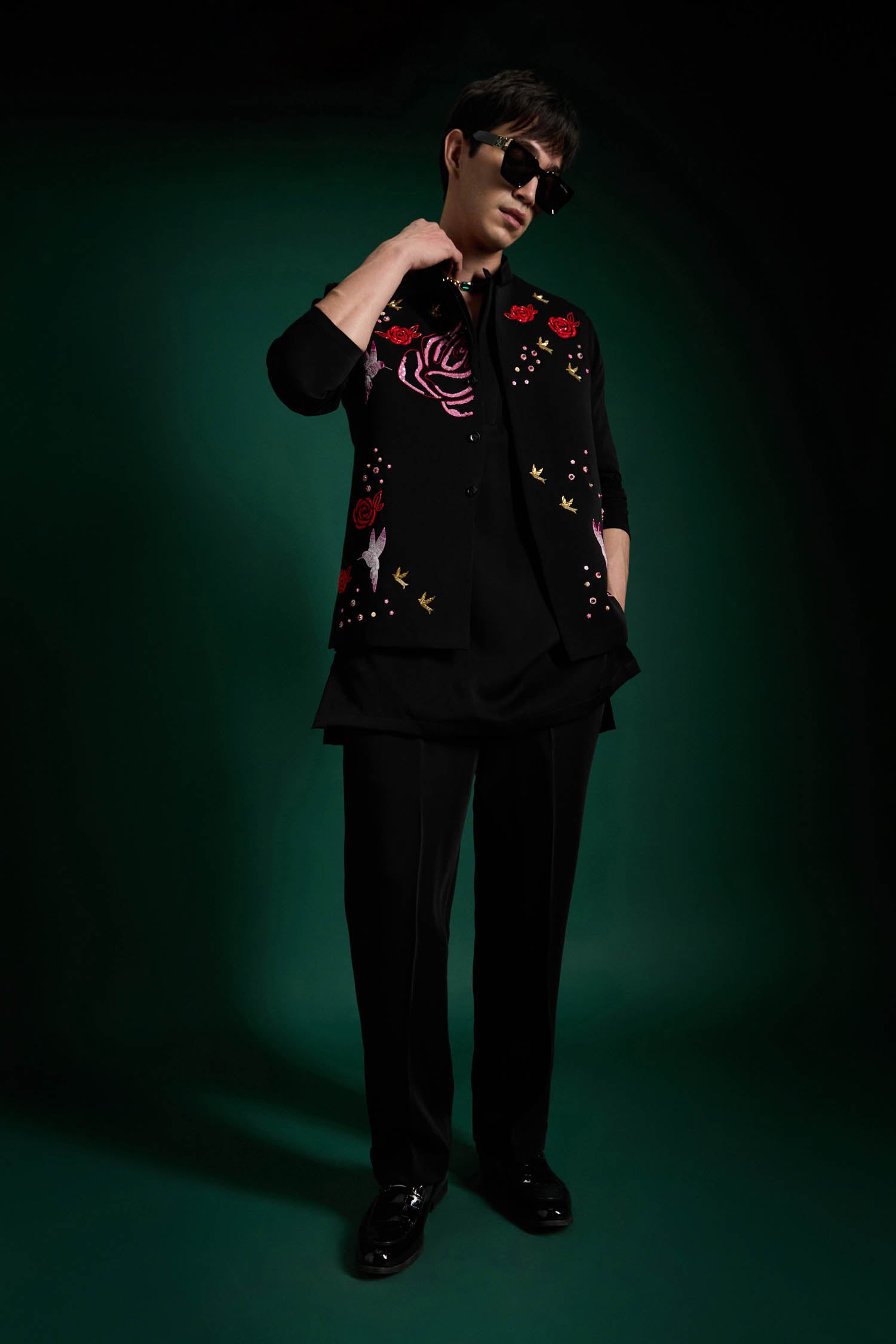 Meadows - Hand Embroidered Designer Bundi