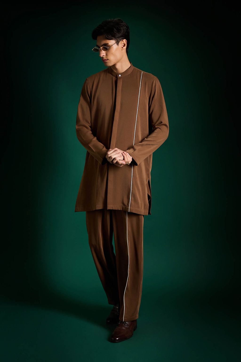 Echelon Designer Kurta Set - Caramel Brown