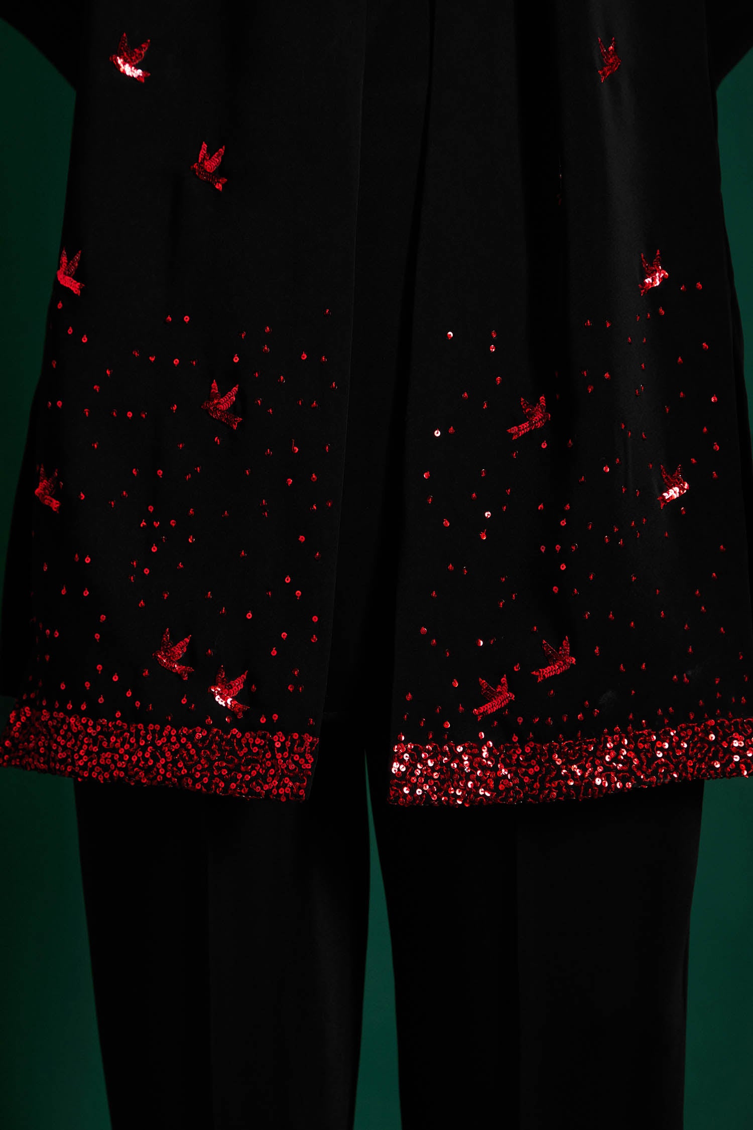 Speckled Birds Hand Embroidered Designer Shawl