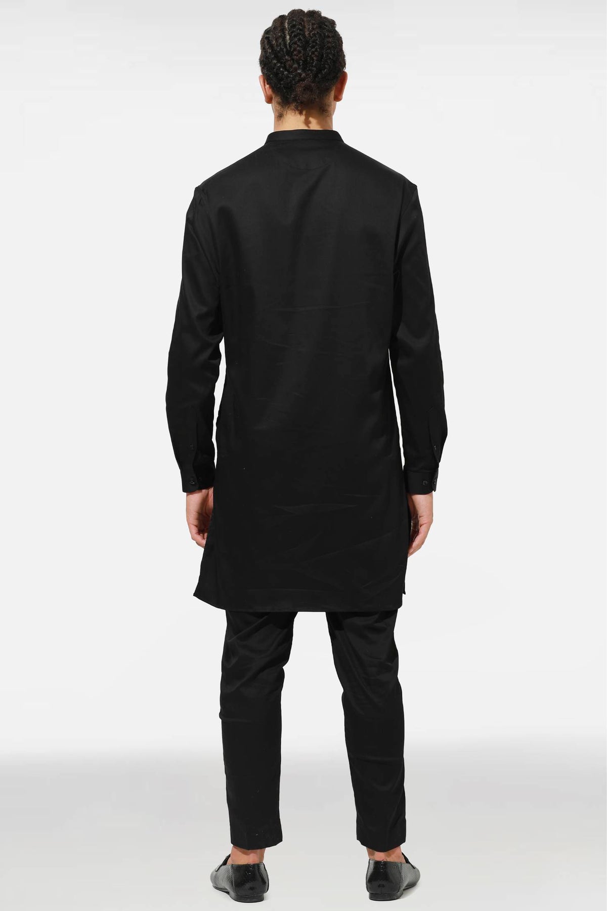 The King Hand Embroidered Designer Kurta - Black