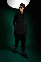 Flecked Hand Embroidered Designer Shawl Set With Kurta And Pant