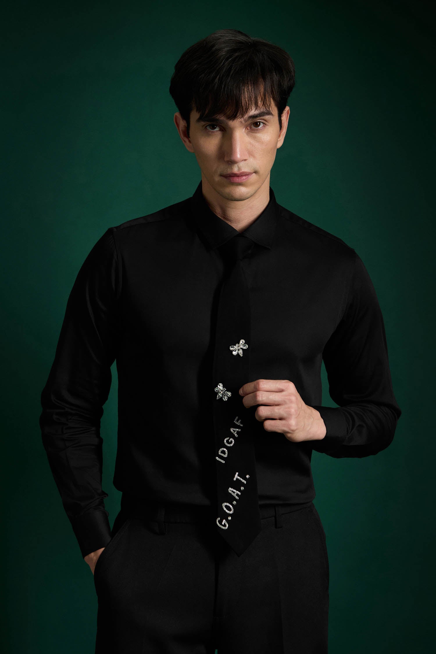 IDGAF- Hand Embroidered Designer Tie