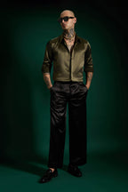 Bird Irish Linen Shirt - Olive Green