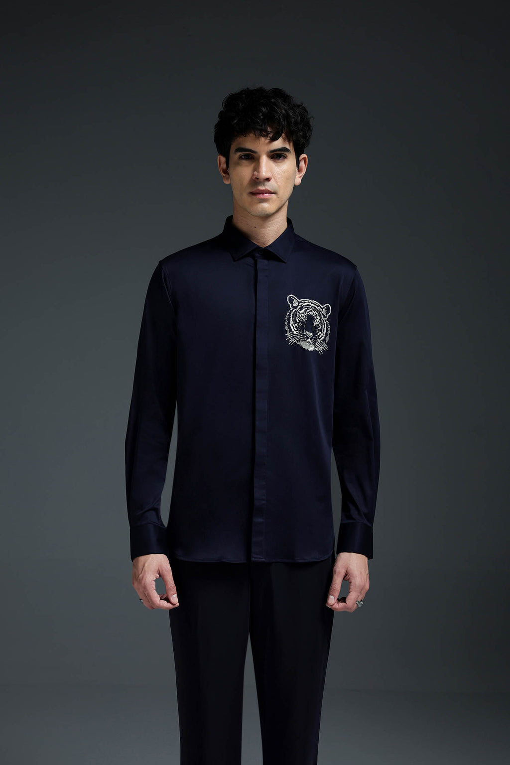 Predator(Tiger) - Hand Embroidered Designer Shirt